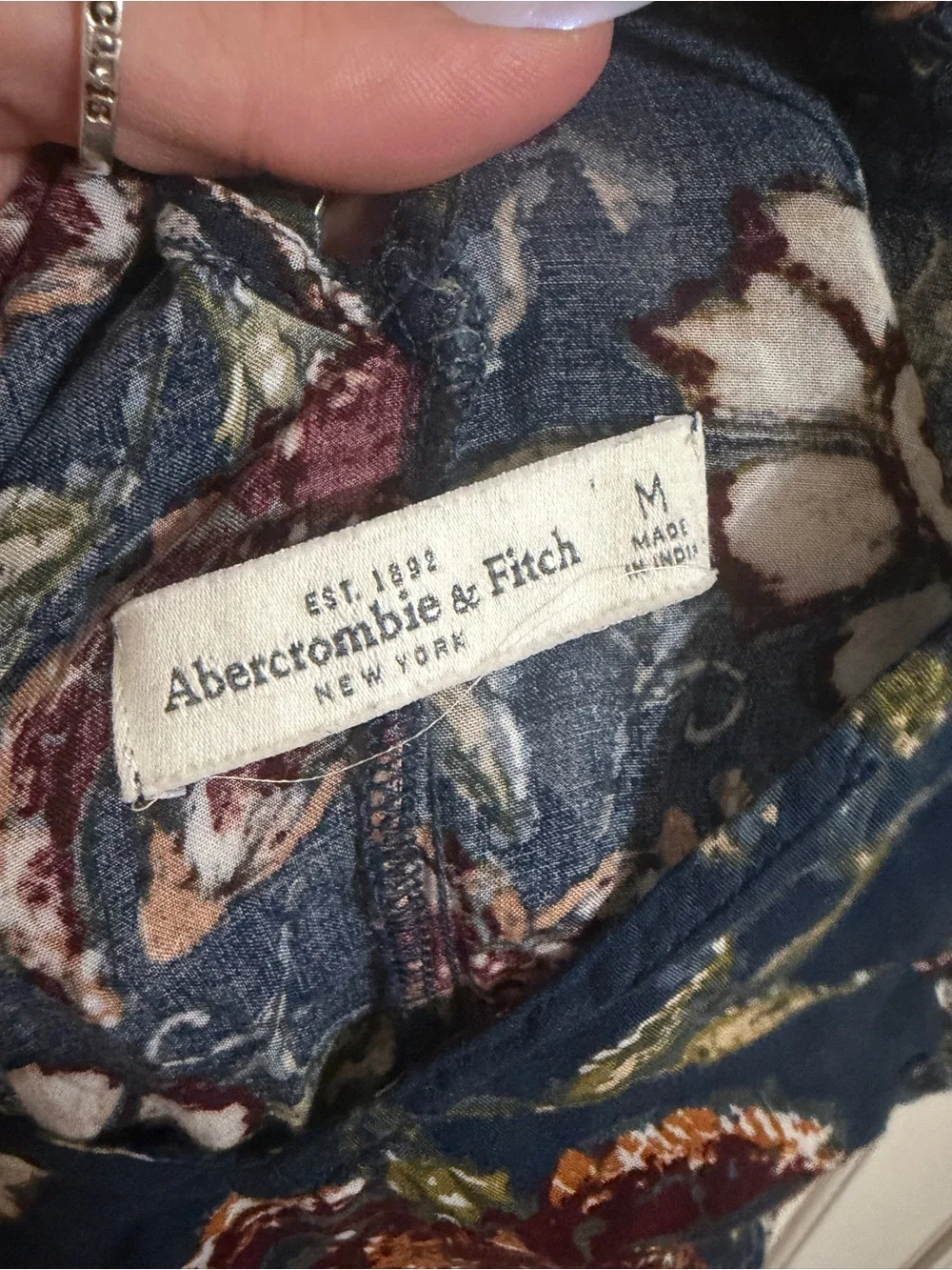 Abercrombie & Fitch Floral Corset Lace Up Back Maxi Dress M Tiered